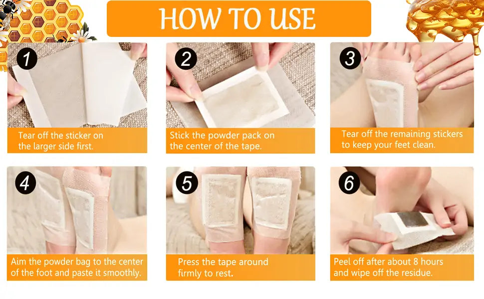 Bee Venom Lymphatic Drainage & Slimming Foot Patches (Set of 60) 🐝 Buy 1 Get 1 FREE! 🌿👣