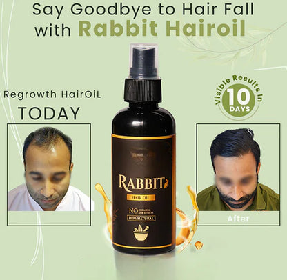 🌿🐇 Rabbit Hair Oil (30 ml) Pack of 2 – The Ultimate Ayurvedic Solution for Hair Rejuvenation! 🐇🌿